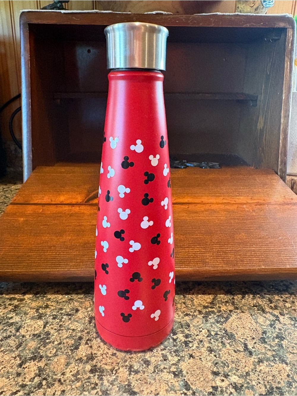 S'ip by S'well stainless steel water bottle red white black Disney Mickey Mouse